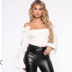 White off the shoulder shirt